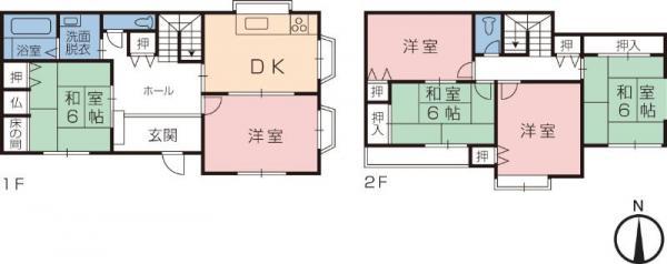 Floor plan. 16,980,000 yen, 5LDK, Land area 150.42 sq m , Building area 112.61 sq m 6DK
