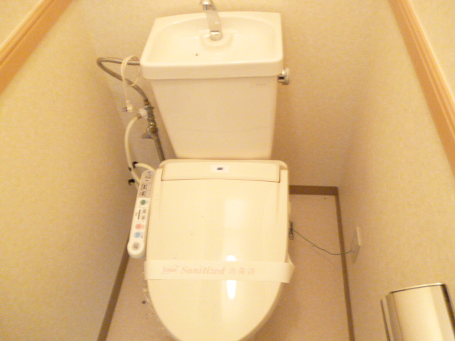 Washroom. Warm water washing toilet seat