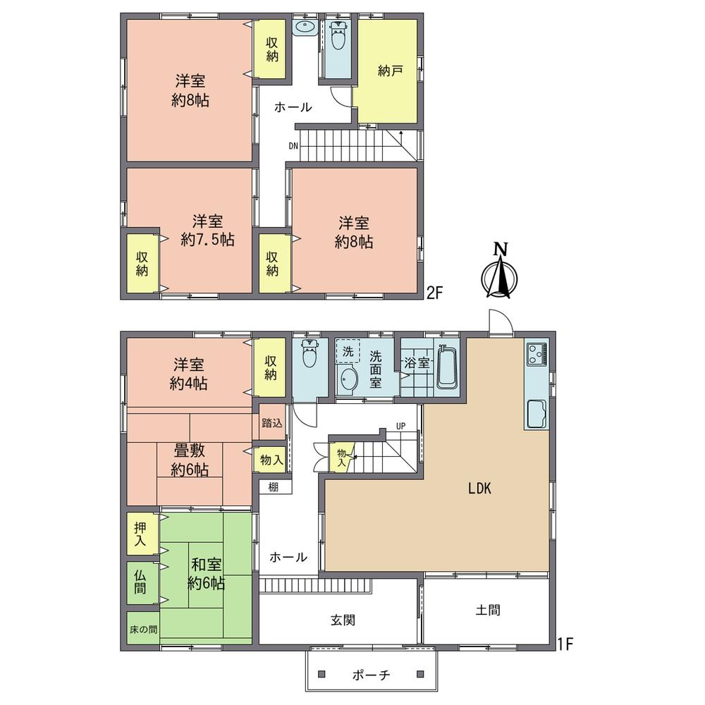 Floor plan. 29,980,000 yen, 5LDK + S (storeroom), Land area 1,341 sq m , Building area 164.12 sq m