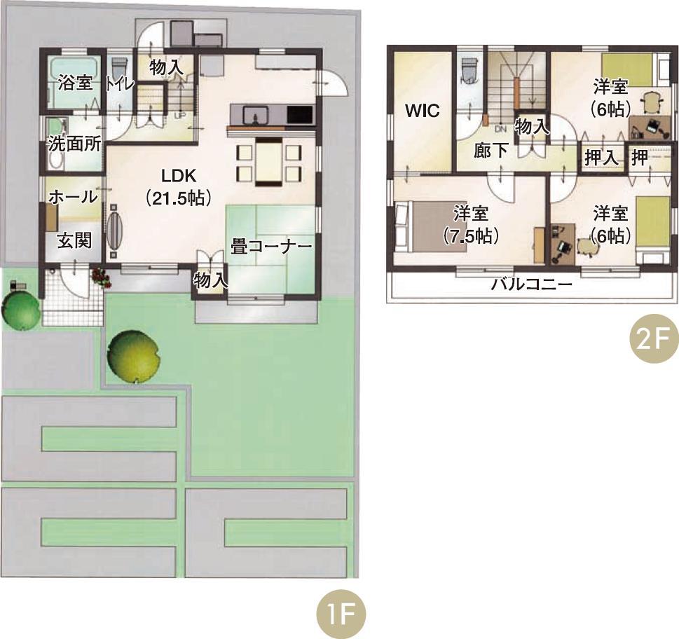 Floor plan. 26.7 million yen, 3LDK, Land area 179.79 sq m , Building area 107.65 sq m tatami corner is attractive. 
