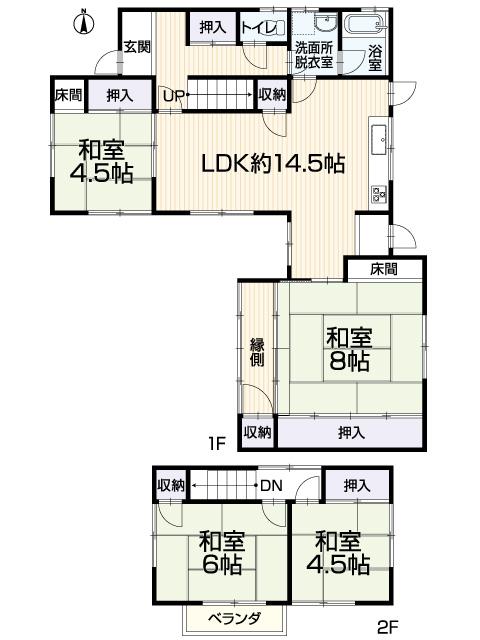 Floor plan. 8.8 million yen, 4LDK, Land area 201.36 sq m , Building area 98.02 sq m