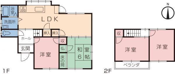 Floor plan. 15,980,000 yen, 4LDK, Land area 177.36 sq m , Building area 82.8 sq m 4LDK