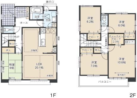 Floor plan. (C), Price 27.3 million yen, 5LDK, Land area 224.39 sq m , Building area 133.8 sq m