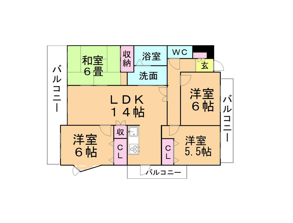 Floor plan. 4LDK, Price 13.8 million yen, Footprint 81.2 sq m , Balcony area 22.27 sq m