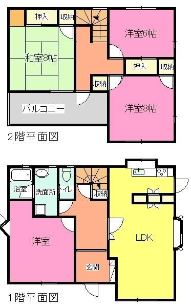 Floor plan. 16.8 million yen, 4LDK, Land area 178.61 sq m , Building area 113.7 sq m