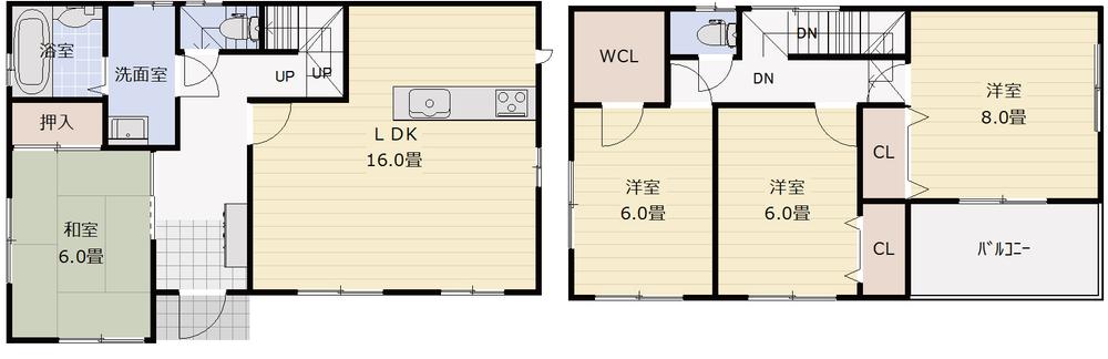 Floor plan. (1 Building), Price 21,800,000 yen, 4LDK, Land area 203.46 sq m , Building area 105.17 sq m