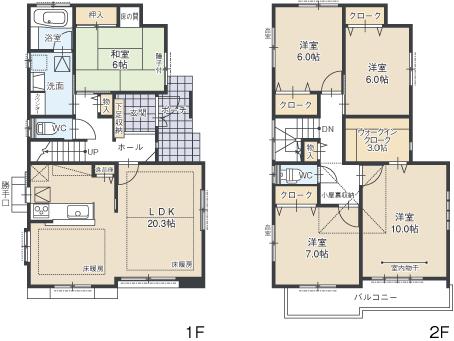 Floor plan. (A Building), Price 32,800,000 yen, 5LDK, Land area 171.59 sq m , Building area 133.86 sq m