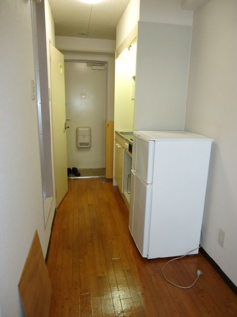 Living and room. Fridge