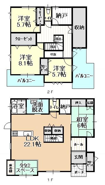 Floor plan. 27 million yen, 4LDK + S (storeroom), Land area 215.61 sq m , Building area 154.25 sq m