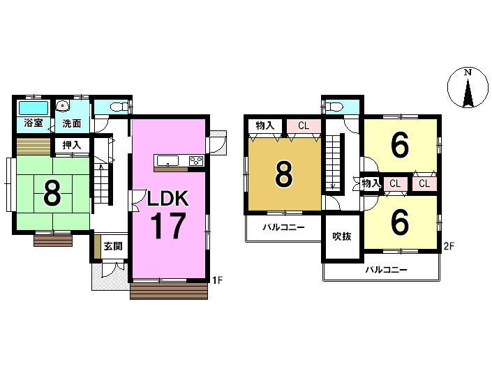 Floor plan. 20.8 million yen, 4LDK, Land area 187.02 sq m , Building area 117.47 sq m
