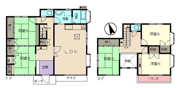 Floor plan. 11.6 million yen, 5LDK, Land area 201.61 sq m , Building area 124.24 sq m