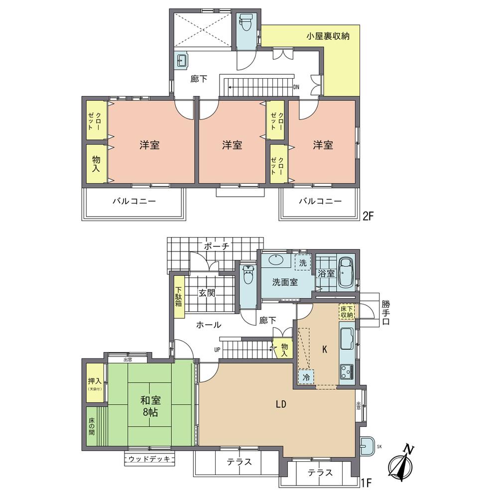 Floor plan. 21,890,000 yen, 4LDK + S (storeroom), Land area 215.83 sq m , Building area 122.75 sq m