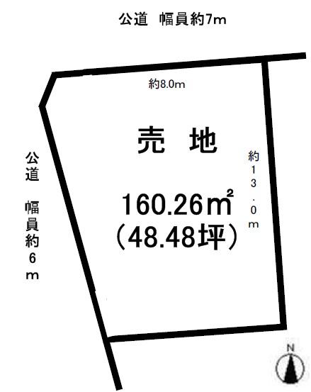 Compartment figure. Land price 8 million yen, Land area 160.26 sq m