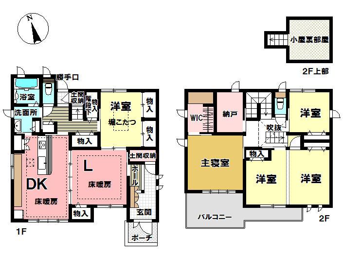 Floor plan. 59,800,000 yen, 5LDK+S, Land area 276.69 sq m , Building area 148.66 sq m