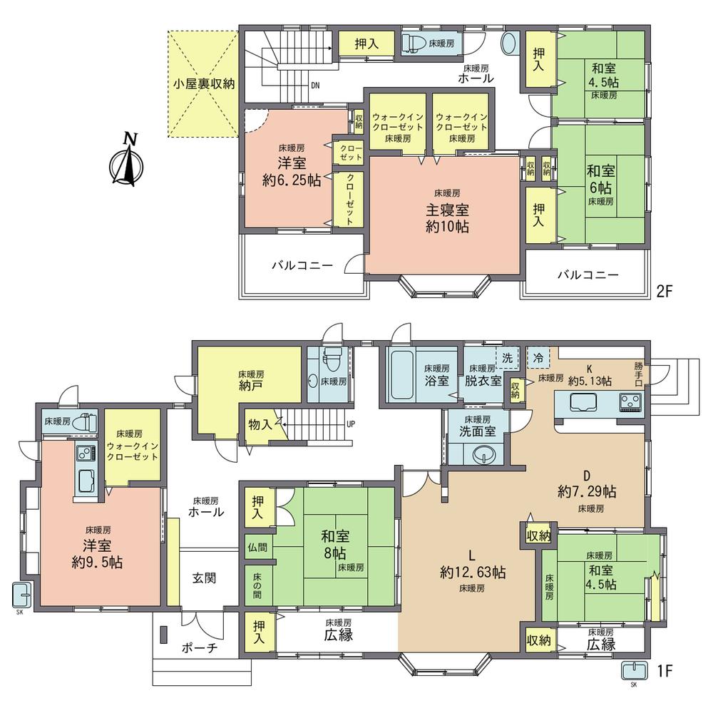 Floor plan. 59,800,000 yen, 7LDK + 2S (storeroom), Land area 800.37 sq m , Building area 225.08 sq m