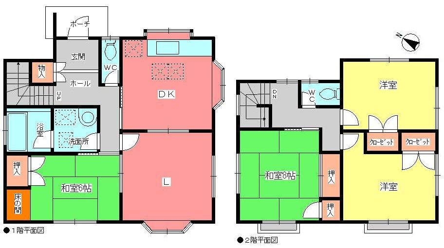 Floor plan. 14.8 million yen, 4LDK, Land area 204.2 sq m , Building area 105.98 sq m popular 4LDK