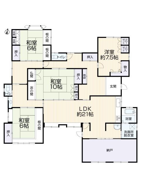 Floor plan. 16.8 million yen, 4LDK + S (storeroom), Land area 354.77 sq m , Building area 168.67 sq m