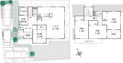Floor plan. (100-7 compartment), Price 23,530,000 yen, 4LDK, Land area 200.21 sq m , Building area 125 sq m