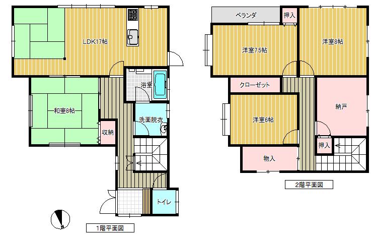 Floor plan. 16.7 million yen, 4LDK + S (storeroom), Land area 123.57 sq m , Building area 128.78 sq m current state priority