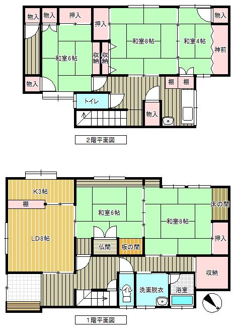 Floor plan. 11.5 million yen, 5LDK + S (storeroom), Land area 182 sq m , Building area 136.91 sq m