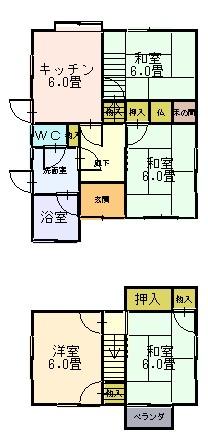 Floor plan. 7.5 million yen, 4DK, Land area 138.93 sq m , Building area 73.69 sq m