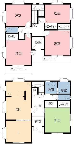 Floor plan. 19,980,000 yen, 5LDK, Land area 201.5 sq m , Building area 142.59 sq m