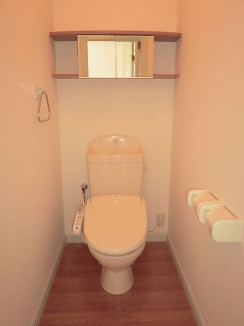Toilet. It is comfortable every day with warm water washing toilet seat. 