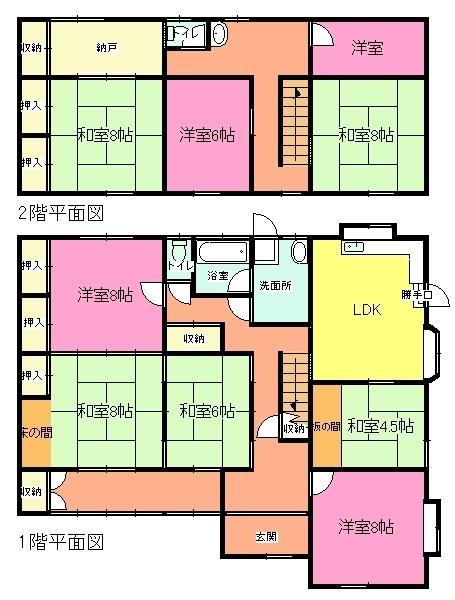 Floor plan. 25 million yen, 9DK, Land area 593 sq m , Building area 229.6 sq m