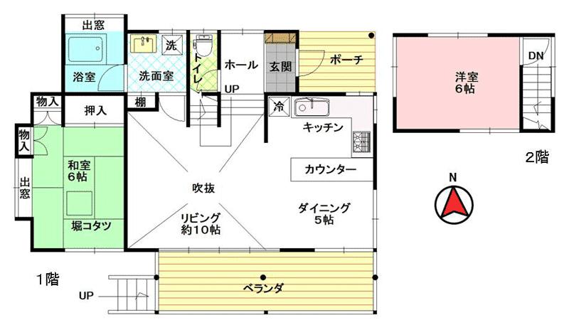 Floor plan. 8.5 million yen, 2LDK, Land area 512 sq m , Building area 70.38 sq m