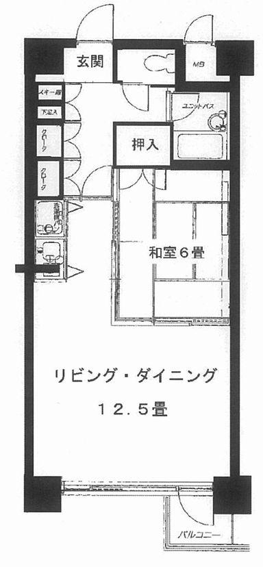 Floor plan. 1LDK, Price 5 million yen, Occupied area 40.28 sq m