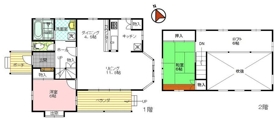 Floor plan. 15.5 million yen, 2LDK + S (storeroom), Land area 616 sq m , Building area 90.87 sq m