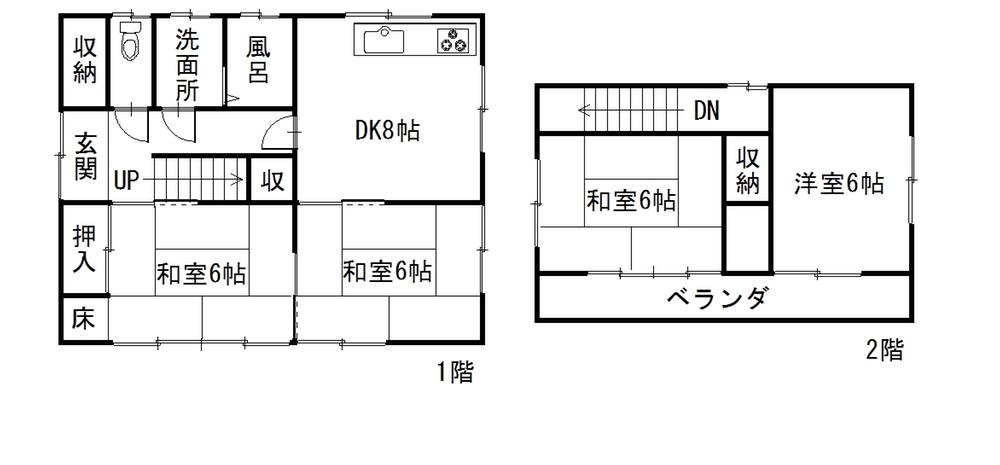 Floor plan. 5.5 million yen, 4DK, Land area 159.5 sq m , Building area 78.66 sq m floor plan