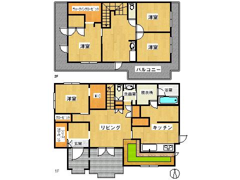 Floor plan. 27,900,000 yen, 4DK, Land area 214.97 sq m , Building area 134.14 sq m