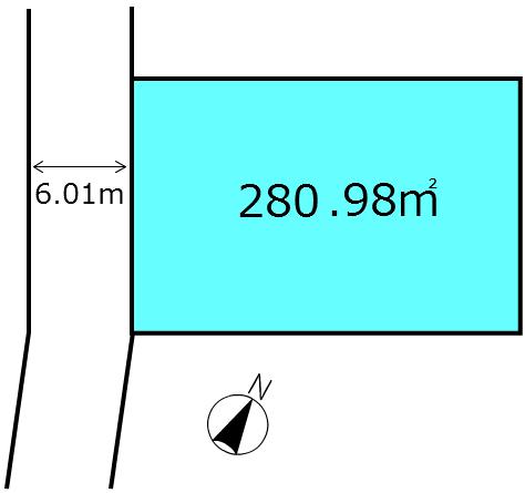 Compartment figure. Land price 6 million yen, Land area 280.98 sq m