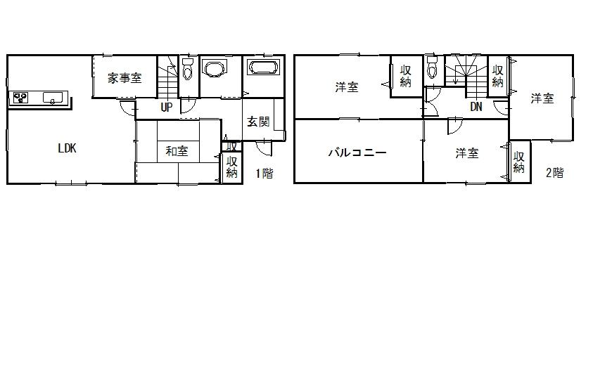 Floor plan. 17,900,000 yen, 4LDK + S (storeroom), Land area 193.94 sq m , Building area 105.98 sq m Floor Plan (1 Building) 18.9 million