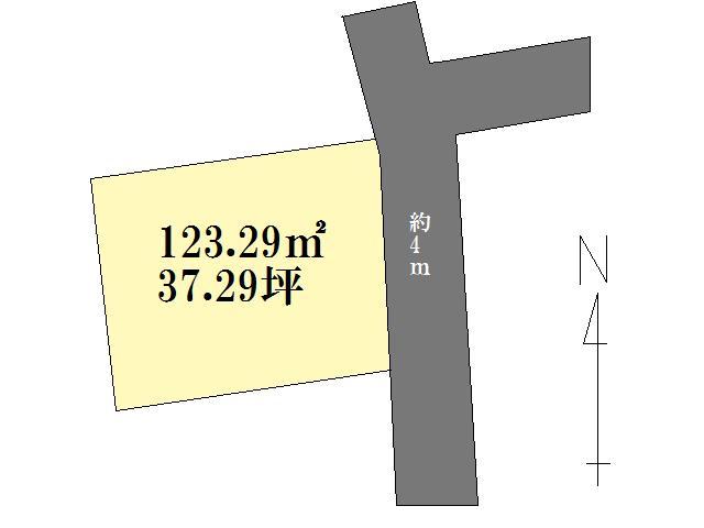 Compartment figure. Land price 3.8 million yen, Land area 123.29 sq m compartment view