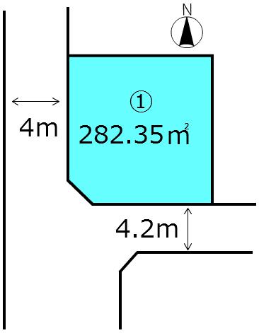 Compartment figure. Land price 6.7 million yen, Land area 282.35 sq m