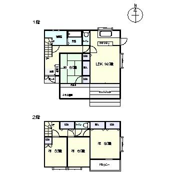 Floor plan. 21,800,000 yen, 4LDK, Land area 398.21 sq m , Building area 102.68 sq m 4LDK