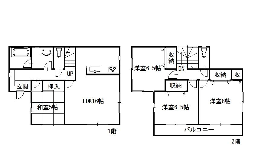 Floor plan. 15.5 million yen, 4LDK, Land area 184.09 sq m , Building area 98.01 sq m floor plan