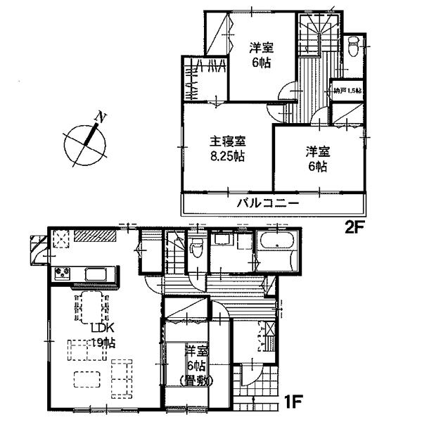 Floor plan. 17,990,000 yen, 4LDK, Land area 199.47 sq m , Building area 115.1 sq m