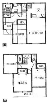 Floor plan. 15.5 million yen, 4LKK, Land area 237.06 sq m , Building area 105.58 sq m