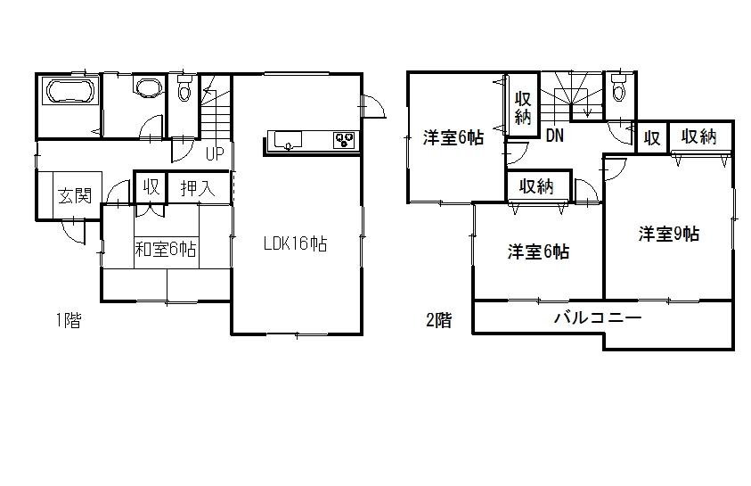 Floor plan. (Building 2), Price 16,900,000 yen, 4LDK, Land area 232.68 sq m , Building area 105.15 sq m
