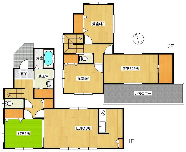 Floor plan. 17,390,000 yen, 4LDK, Land area 193.94 sq m , Building area 105.98 sq m