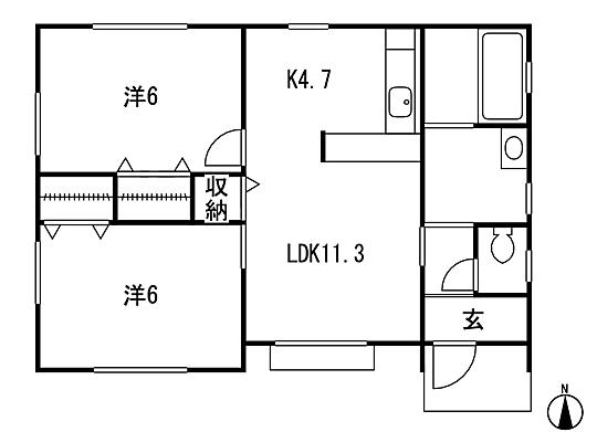 Floor plan. 15 million yen, 2LDK, Land area 215.73 sq m , Building area 52.79 sq m Mato