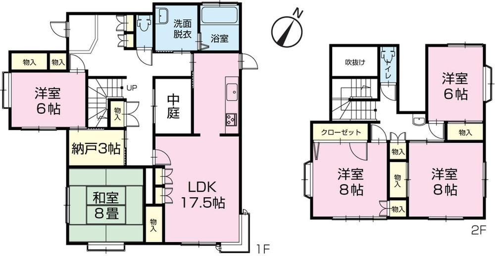 Floor plan. 12.8 million yen, 5LDK + S (storeroom), Land area 257.06 sq m , 5LDK of building area 147.14 sq m room