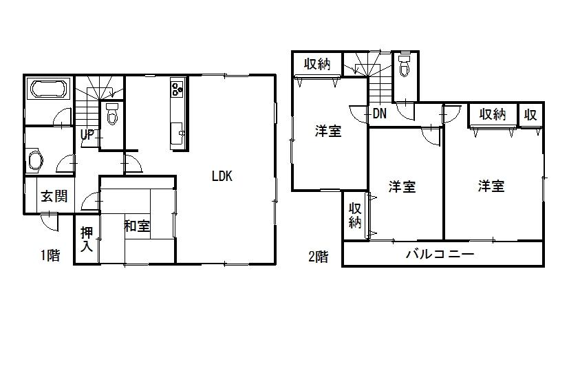 Floor plan. 17.8 million yen, 4LDK + S (storeroom), Land area 207.86 sq m , Building area 106.92 sq m Floor Plan (1 Building)