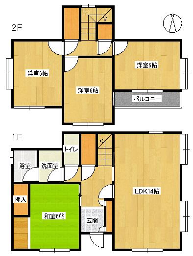 Floor plan. 9.9 million yen, 4LDK, Land area 185.81 sq m , Building area 91.92 sq m