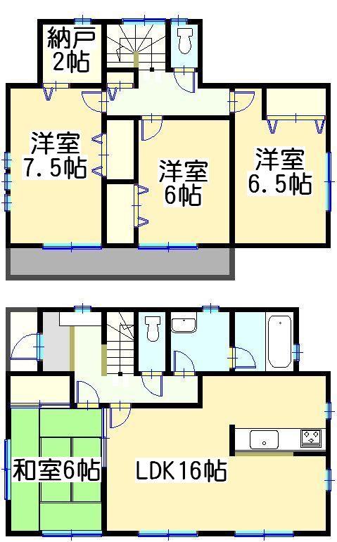Floor plan. 19,800,000 yen, 4LDK + S (storeroom), Land area 176 sq m , Building area 101.65 sq m