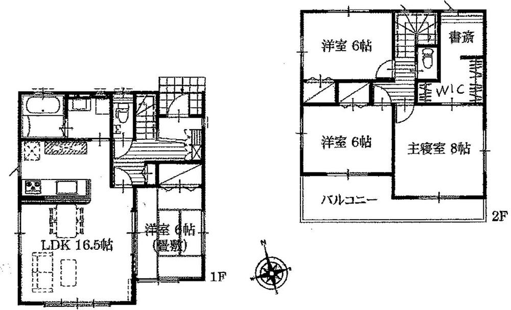 Floor plan. 21,390,000 yen, 4LDK, Land area 157.8 sq m , Building area 105.16 sq m 1 Building Floor