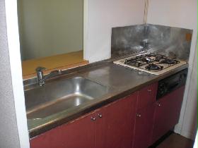 Kitchen. Convenient is a three-necked gas stove